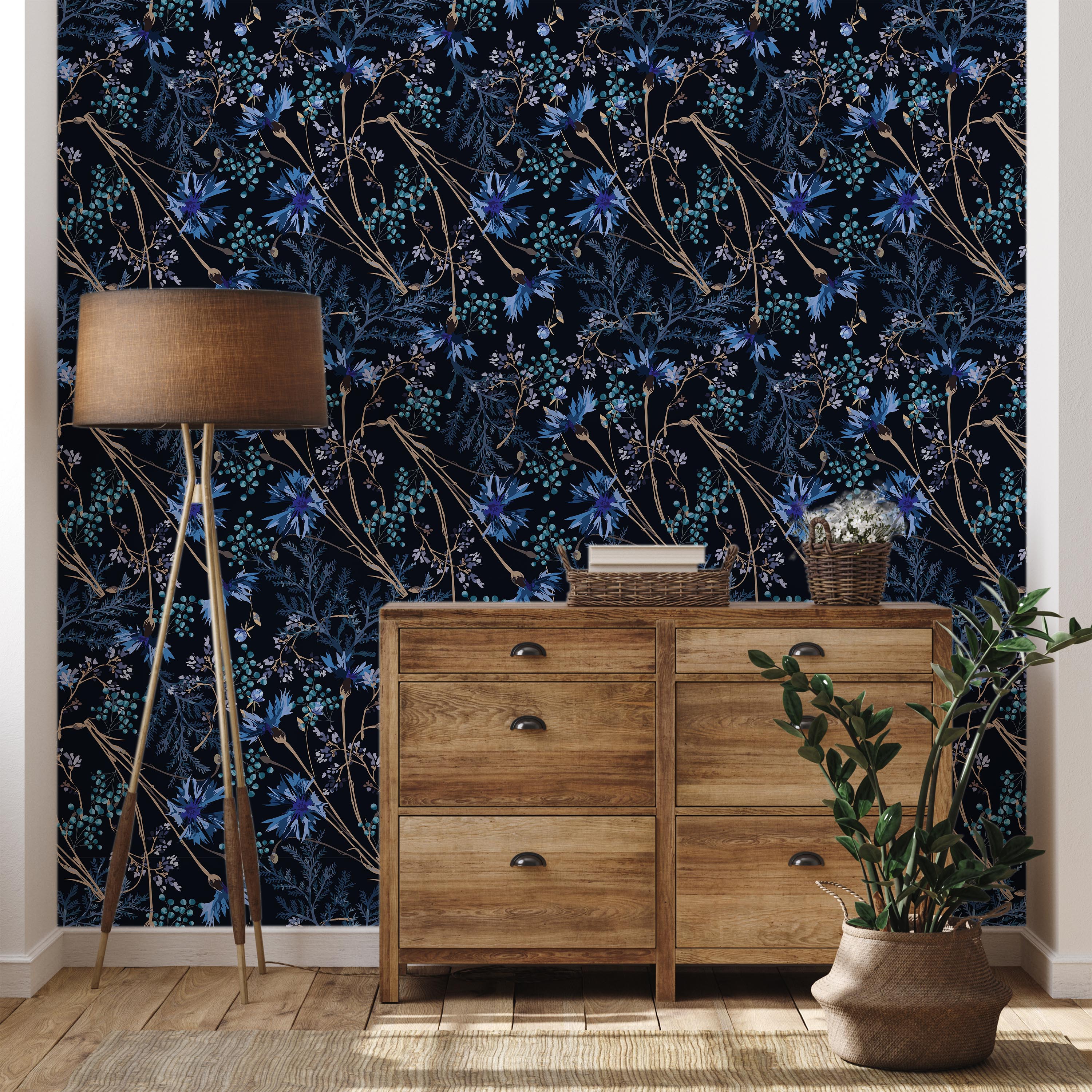 Dark Garden Peel and Stick Wallpaper, Removable Wallpaper, Traditional Wallpaper | DeccoPrint