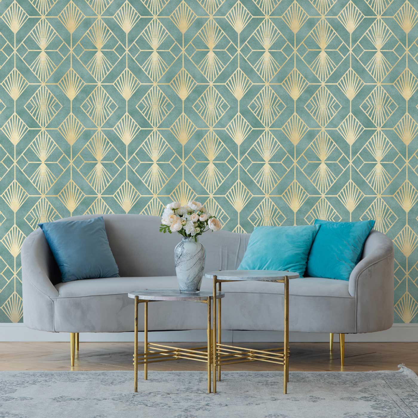 Deco Geometry Peel and Stick Wallpaper, Removable Wallpaper, Traditional Wallpaper | DeccoPrint