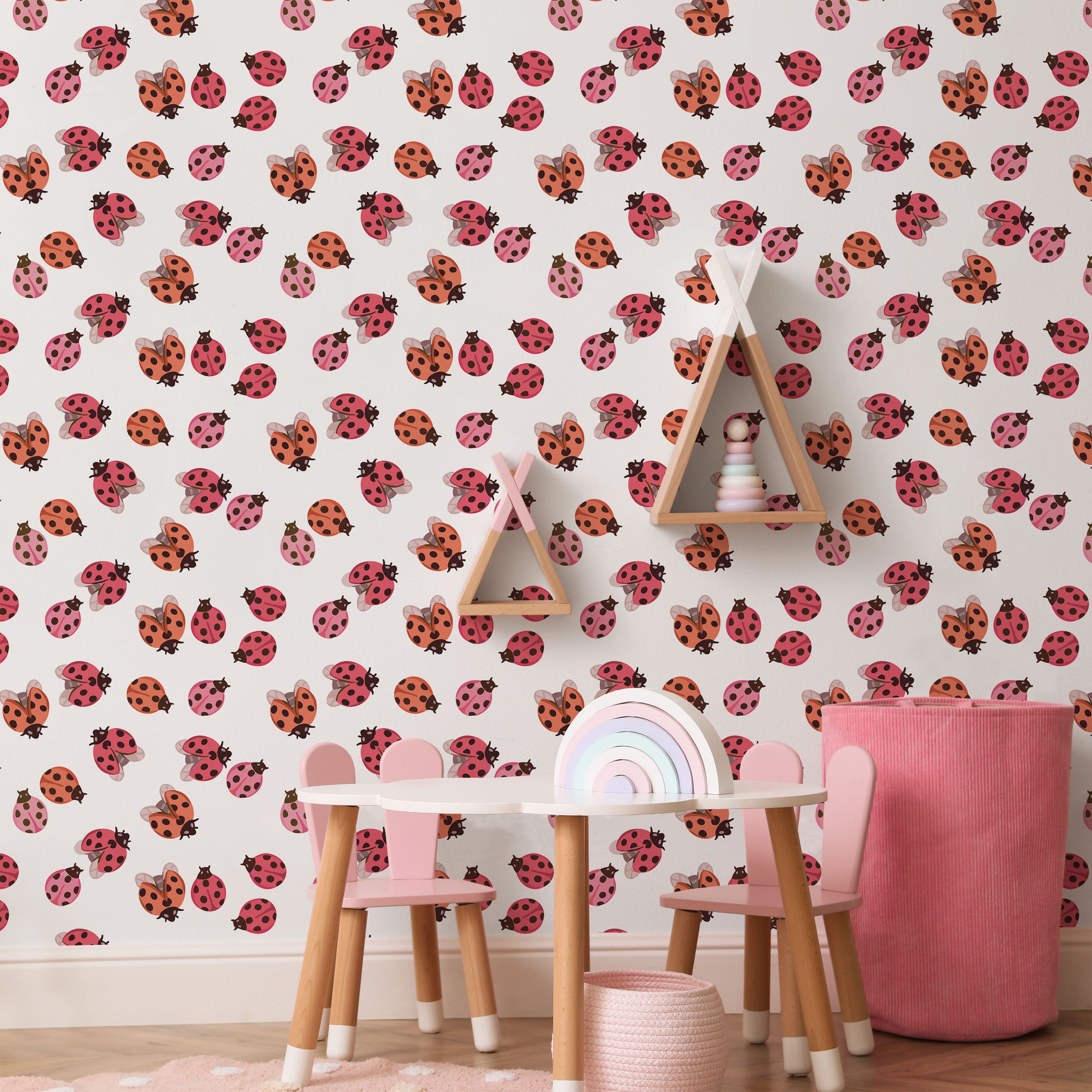 Tiny Ladybug Peel and Stick Wallpaper, Removable Wallpaper, Traditional Wallpaper | DeccoPrint