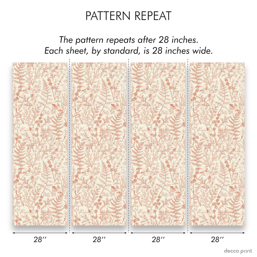 Forest Dream Peel and Stick Wallpaper, Removable Wallpaper, Traditional Wallpaper - Burnt Orange | DeccoPrint