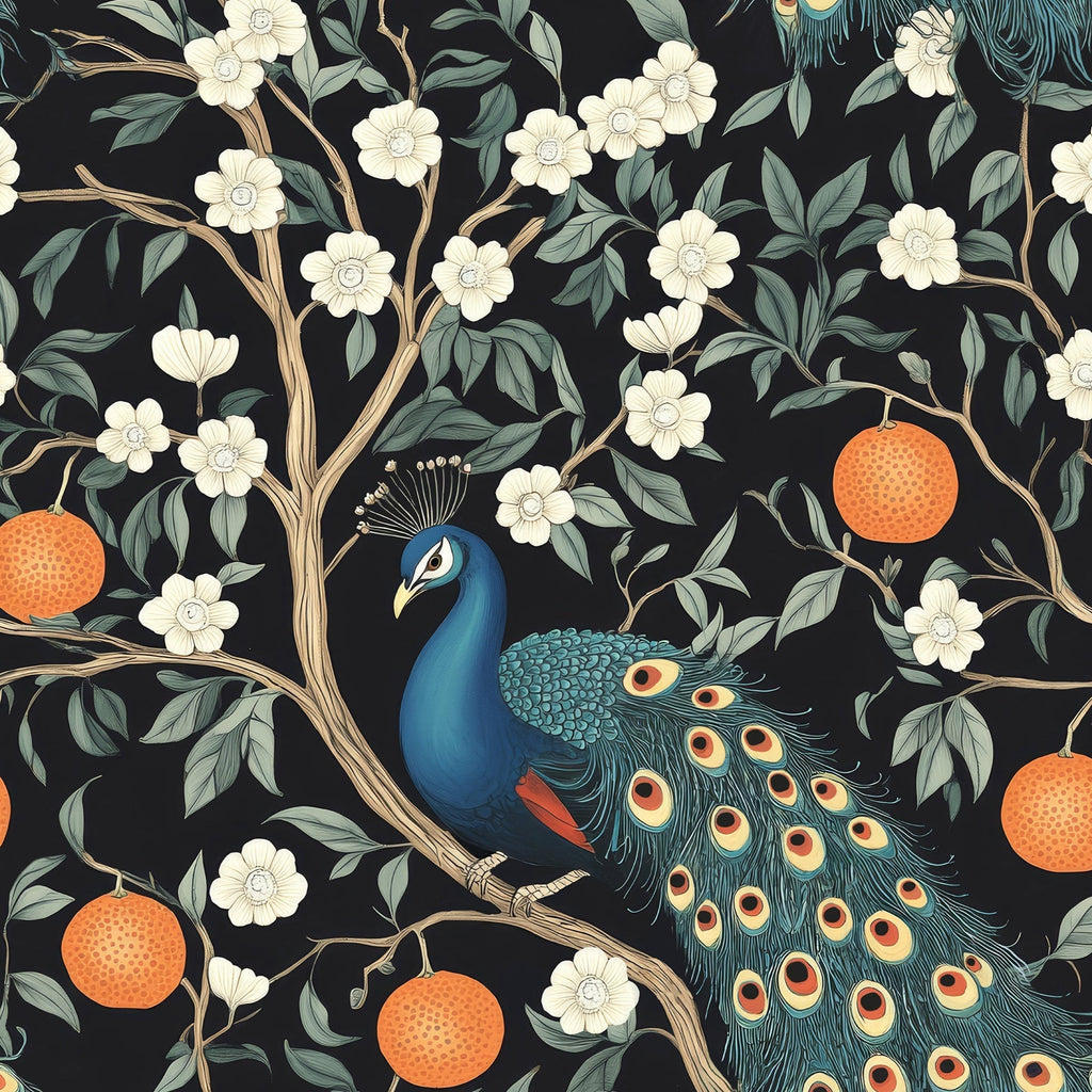 Vintage Peacocks Peel and Stick Wallpaper, Removable Wallpaper, Traditional Wallpaper | DeccoPrint