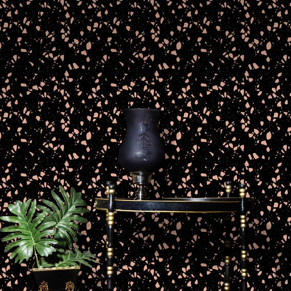 Removable Terrazzo style wallpaper in the interior from DeccoPrint | Marble Pieces