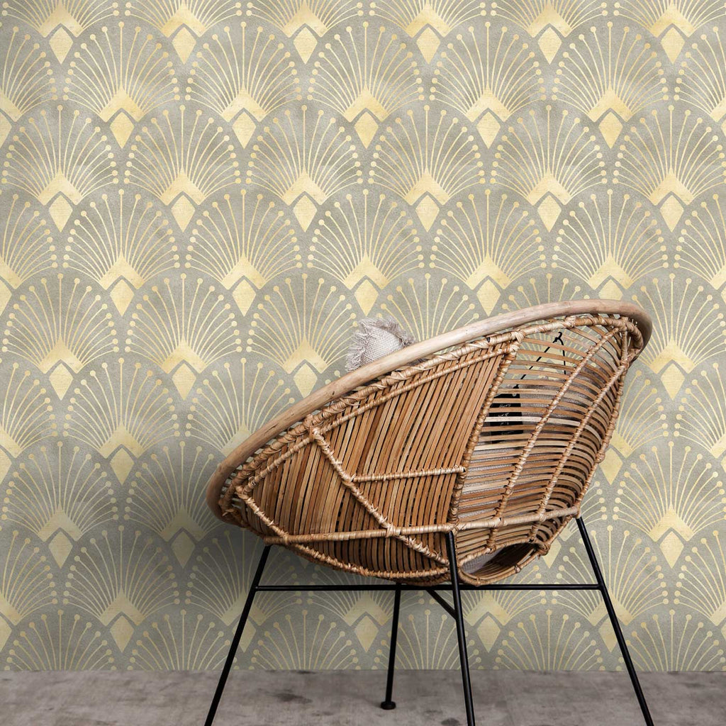 Removable Art Deco style wallpaper in the interior from DeccoPrint | The Lodge