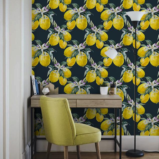 Eco-friendly interior for Floral style self-adhesive wall art – Lemon Tree | DeccoPrint