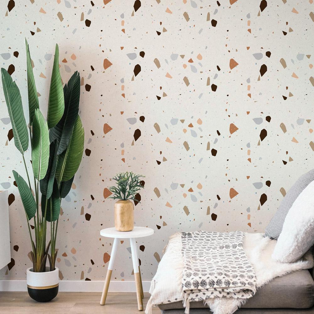 Eco-friendly interior for Terrazzo style self-adhesive wall art – Scattered Shells | DeccoPrint