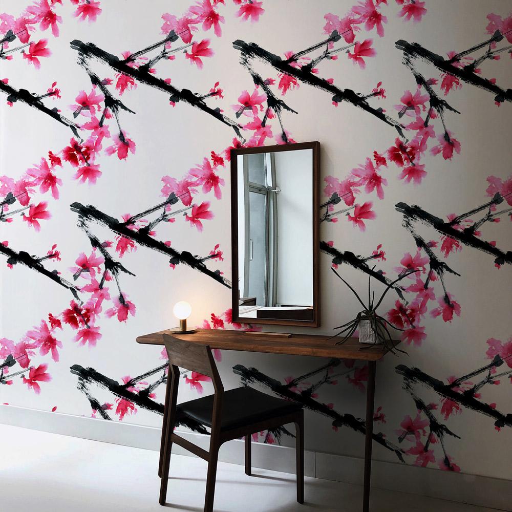 Eco-friendly interior for Japanese style self-adhesive wall art – Cherry Sakura | DeccoPrint
