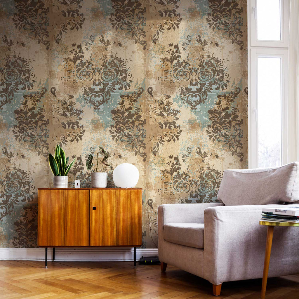 Removable Damask style wallpaper in the interior from DeccoPrint | Classical Patterns