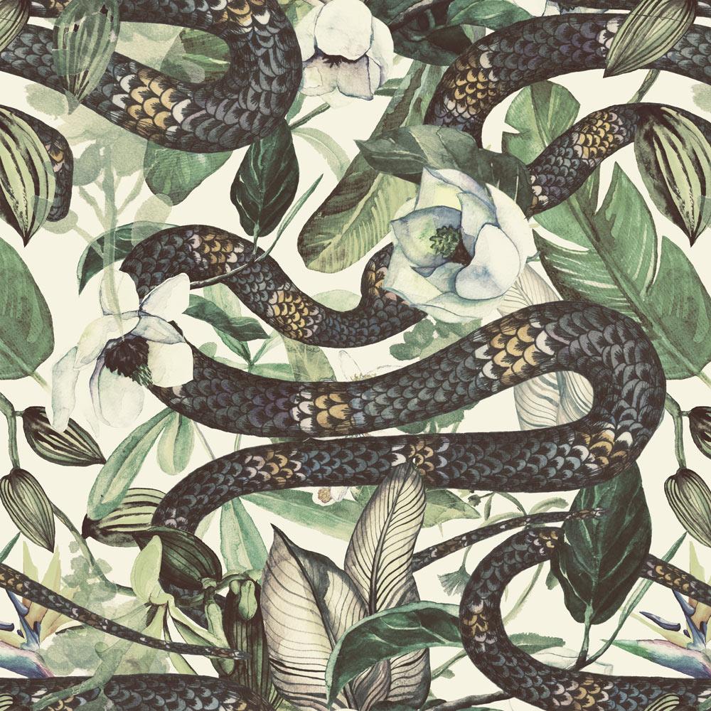 Snakes in Foliage - Peel and stick wall cover pattern by DeccoPrint