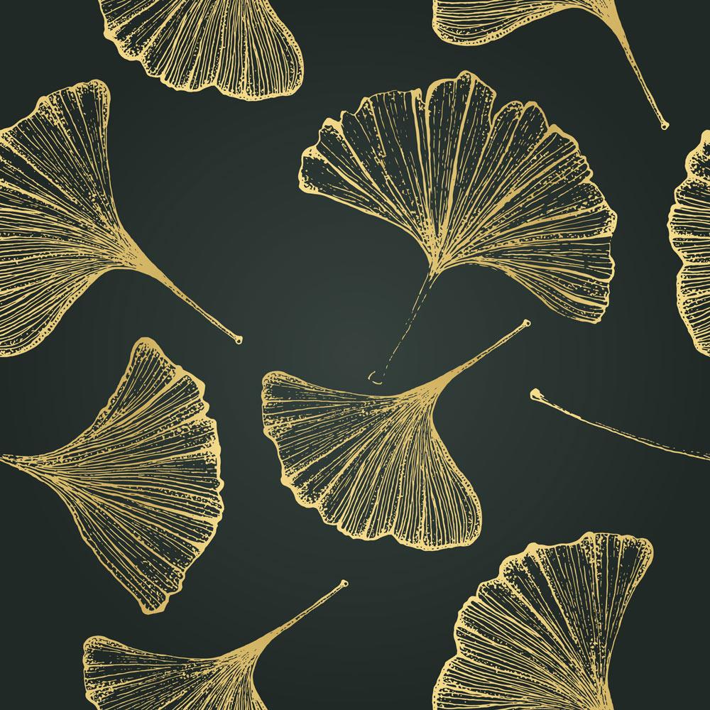Ginkgo Leaves - Peel and stick wall cover pattern by DeccoPrint