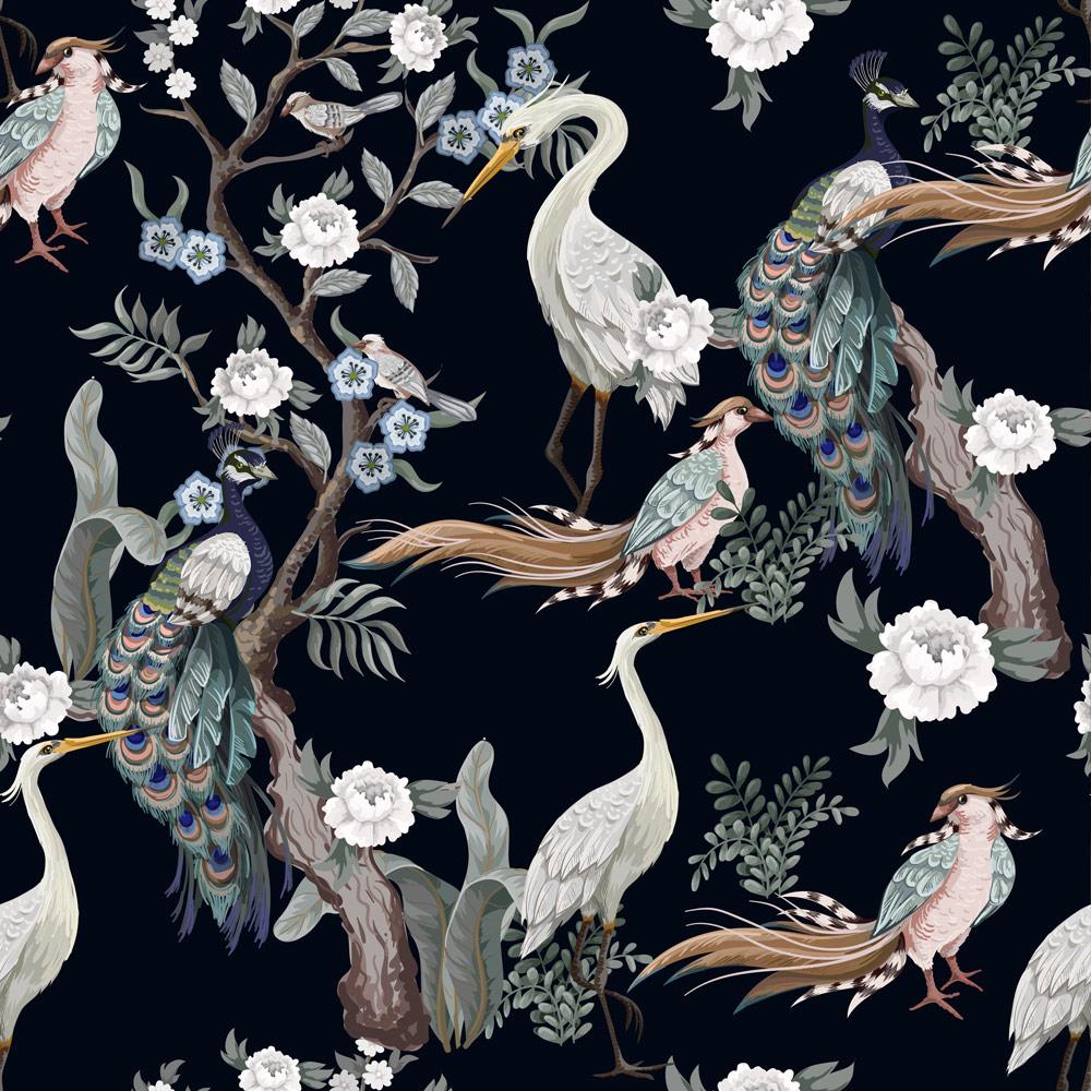 Elegant Birds - Peel and stick wall cover pattern by DeccoPrint