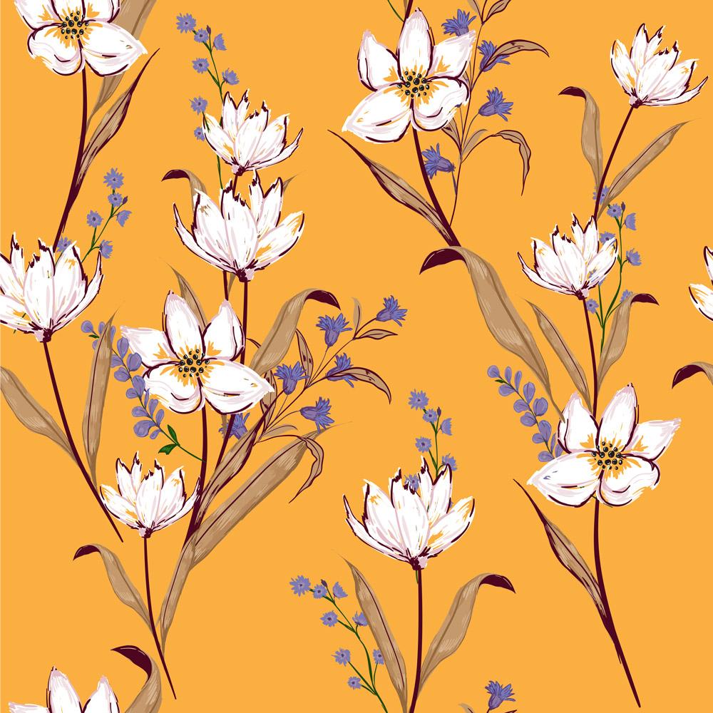 Magnolias in The Sun - Peel and stick wall cover pattern by DeccoPrint