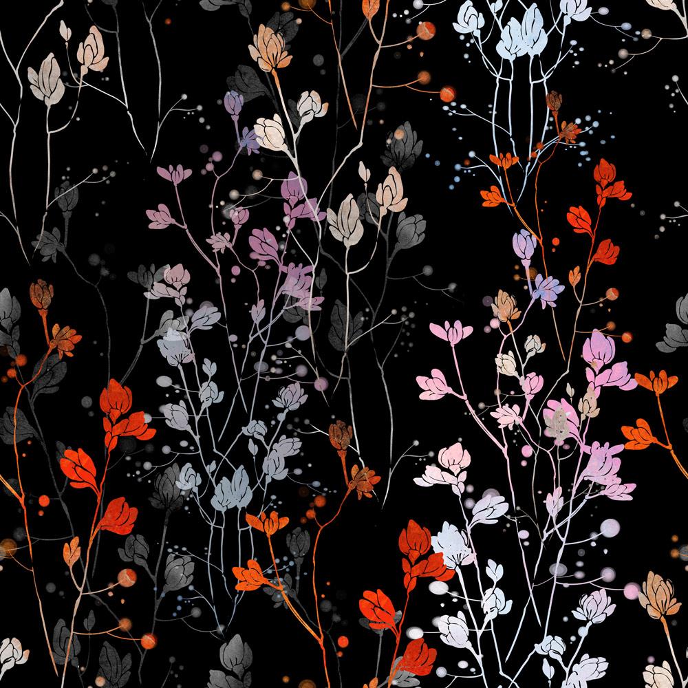Night Bloom - Peel and stick wall cover pattern by DeccoPrint